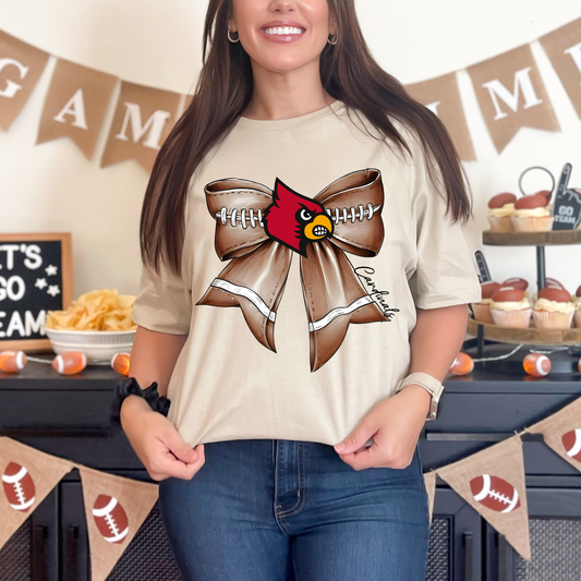 Cardinals Football Bow Graphic Tee