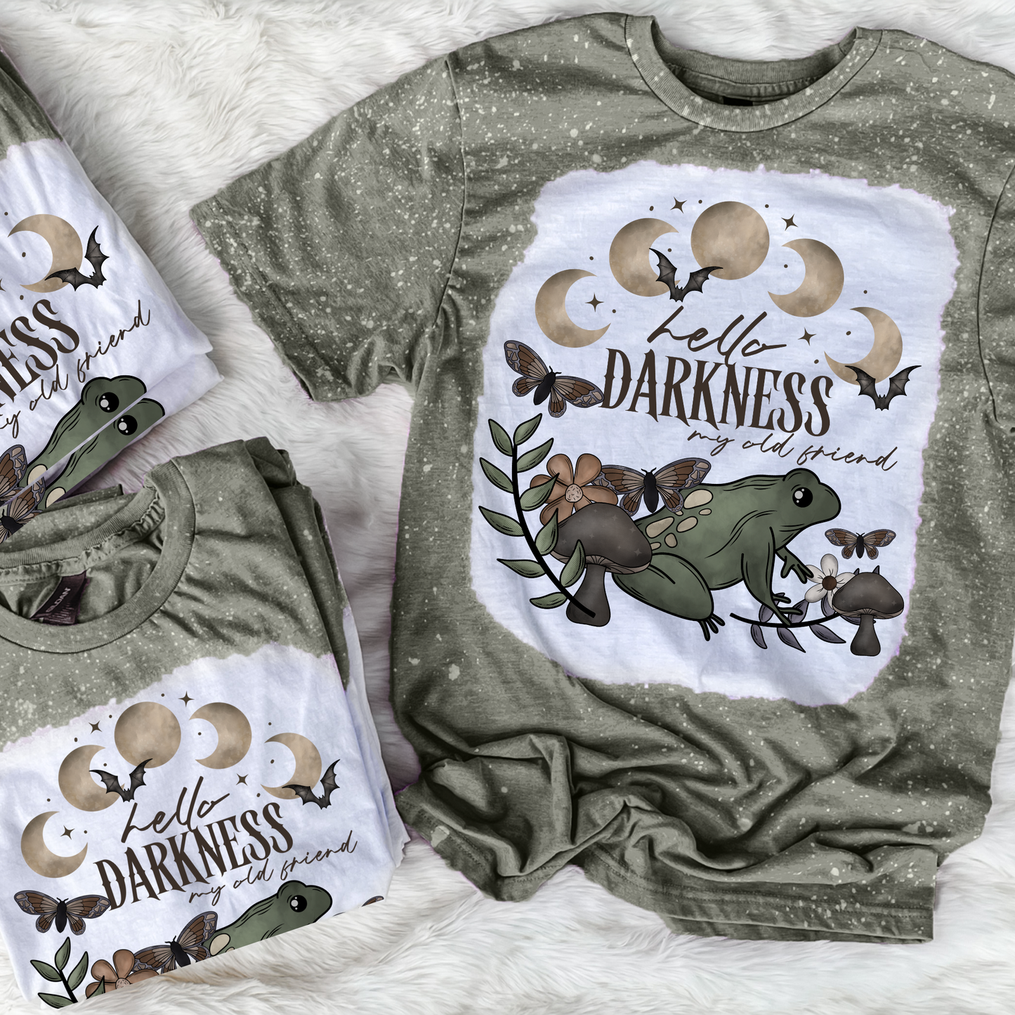 Hello Darkness Tarot Bleached Graphic Tee